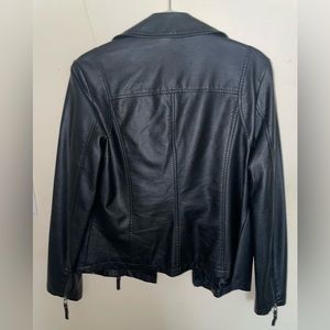 Max Studio Black Moto Jacket Faux Leather